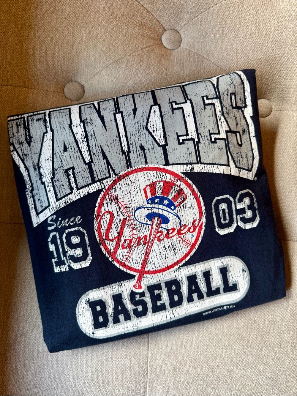 NY Yankees ⚾️ Women's Navy V-Neck Baseball T-Shirt Large *Brand New*